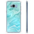 Samsung Galaxy S8+ Hybrid Hülle - Blauer Marmor