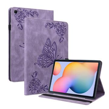 Samsung Galaxy Tab S6 Lite 2020/2022/2024 Butterfly Serie Folio-Hülle - Lila