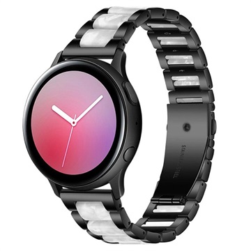 Samsung Galaxy Watch4/Watch4 Classic Edelstahl Band - Perle Grau / Schwarz