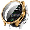 Samsung Galaxy Watch7 Strass Dekorativ Cover mit Panzerglas - 44mm - Gold