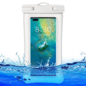 Stoßfeste, wasserdichte Smartphone-Hülle mit Riemen - 7.2" - Weiß