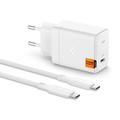 Spigen ArcStation Pro GaN-651 65W Wand-Ladegerät mit Typ-C Kabel - Weiß