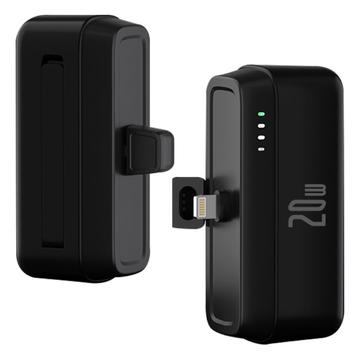 T160 Mini Portable Lightning Power Bank - PD 20W, 5000mAh - Schwarz