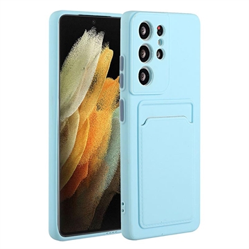 Samsung Galaxy S23 Ultra 5G TPU Hülle mit Kartenhalter - Hellblau