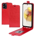 Motorola Moto G73 Vertikale Flip Case mit Kartensteckplatz - Rot