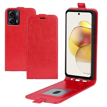 Motorola Moto G73 Vertikale Flip Case mit Kartensteckplatz - Rot