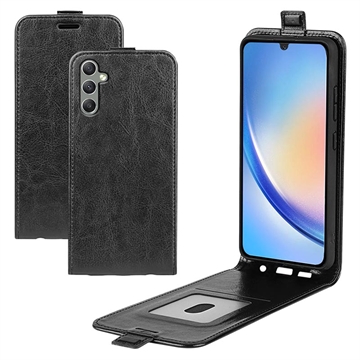 Samsung Galaxy A24 4G Vertikale Flip Case - Schwarz