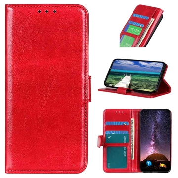 iPhone 15 Pro Max Wallet Hülle mit Magnetverschluss - Rot