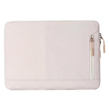 Wasserabweisende elegante Oxford Laptop-Tasche m. Seitentasche - 13.3" - Beige