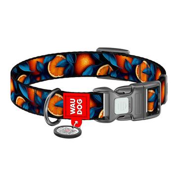 Waudog Nylon-Hundehalsband mit QR-Code - Größe M - Orangen