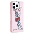 Wonder Serie iPhone 14 Pro Wallet Hülle - Giraffe