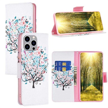 Wonder Series iPhone 14 Pro Max Wallet Hülle - Blühender Baum