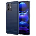 Xiaomi Redmi Note 12/Poco X5 Gebürstete TPU Hülle - Karbonfaser - Blau