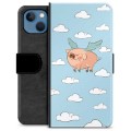 iPhone 13 Premium Schutzhülle mit Geldbörse - Fliegendes Schwein