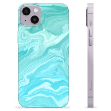 iPhone 14 Plus TPU Hülle - Blauer Marmor