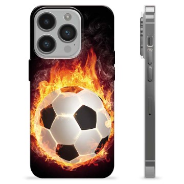 iPhone 14 Pro TPU Hülle - Fußball Flamme