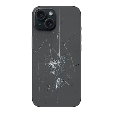 iPhone 15 Rückseiten-Cover Reparatur - nur Glas - Schwarz