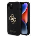 iPhone 15 Guess Perforiertes 4G Glitter Logo Cover - Schwarz