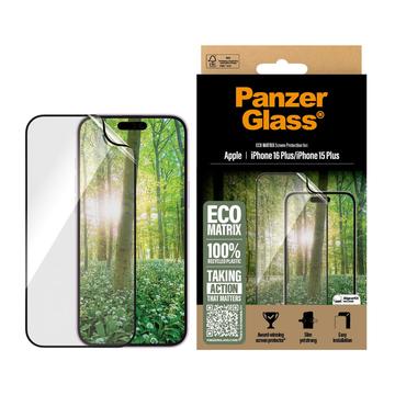 iPhone 15 Plus/16 Plus PanzerGlass Eco Matrix Ultra-Wide Fit Displayschutzfolie - Schwarzer Rand