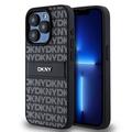 iPhone 15 Pro DKNY Repeat Pattern Tonal Stripe Cover - Schwarz