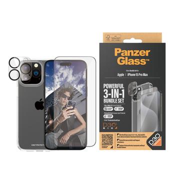 iPhone 15 Pro Max Panzerglas - 9Hs 3-in-1 Schutzset - Durchsichtig