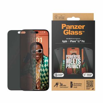 iPhone 15 Pro Max Panzerglas Ultra-Wide Fit Privacy EasyAligner Panzerglas - 9H - Schwarz Rand