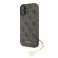 iPhone 16 Plus Guess 4G Charms Collection Hybrid Hülle - Braun