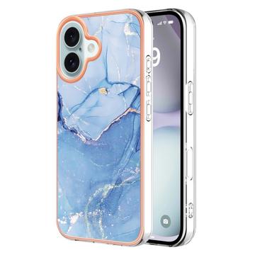 iPhone 16 Plus Galvanisierte IMD TPU-Hülle mit Marmormuster