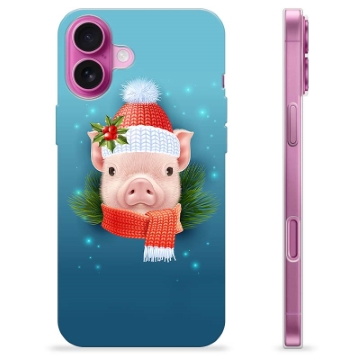 iPhone 16 Plus TPU Hülle - Winter Schweinchen