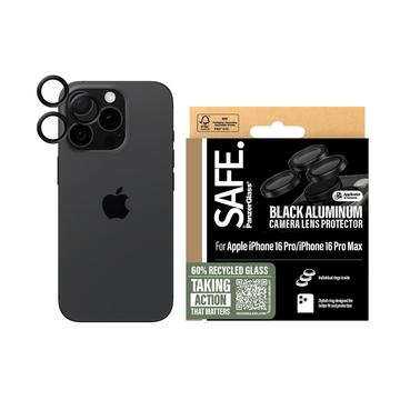 iPhone 16 Pro/16 Pro Max PanzerGlass Safe Kameraobjektivschutz - Schwarz Aluminium