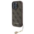 iPhone 16 Pro Guess 4G Charms Collection Hybrid Hülle - Braun