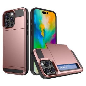 iPhone 16 Pro Hybrid-Hülle mit Schiebekartenhalter - Roségold