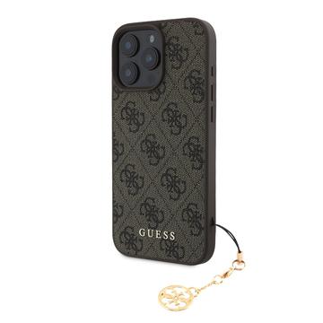 iPhone 16 Pro Max Guess 4G Charms Collection Hybrid Hülle - Braun