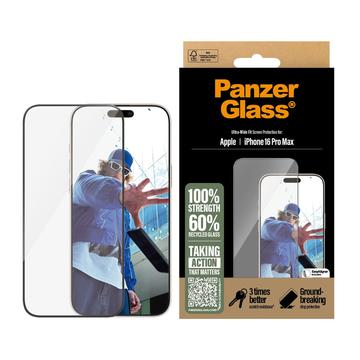 iPhone 16 Pro Max PanzerGlass - 9H Ultra-Wide Fit EasyAligner Panzerglas - 9H - Schwarz Rand