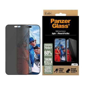 iPhone 16 Pro Max PanzerGlass Ultra-Wide Fit Privacy EasyAligner Panzerglas - 9H - Schwarz Rand