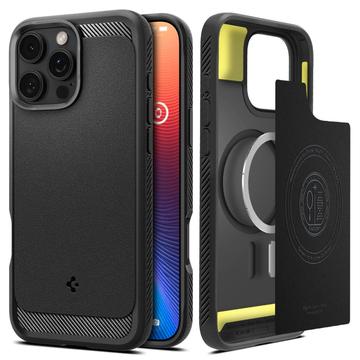 iPhone 16 Pro Max Spigen Rugged Armor Mag TPU Hülle - Schwarz