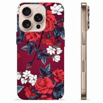 iPhone 16 Pro TPU Hülle - Vintage Blumen