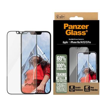 iPhone 16e/14/13/13 Pro PanzerGlass - 9H Ultra-Wide Fit EasyAligner Panzerglas - 9H - Schwarz Rand