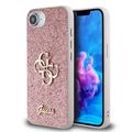 iPhone 16e Guess Fixed Glitter 4G Metal Logo Hülle - Rosa