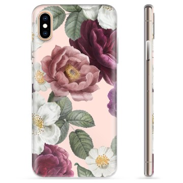 iPhone XS Max TPU Hülle - Romantische Blumen