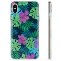 iPhone XS Max TPU Hülle - Tropische Blumen