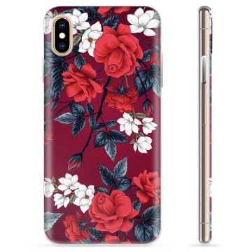 iPhone XS Max TPU Hülle - Vintage Blumen