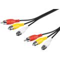 Goobay Composite-Audio & Videokabel - 3x RCA Stecker - Vernickelter - 5m