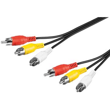 Goobay Composite-Audio & Videokabel - 3x RCA Stecker - Vernickelter - 5m