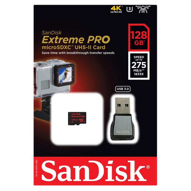 Sandisk Extreme Pro Microsdxc Uhs Ii Karte Sdsqxpj 128g Qn6m3 128gb